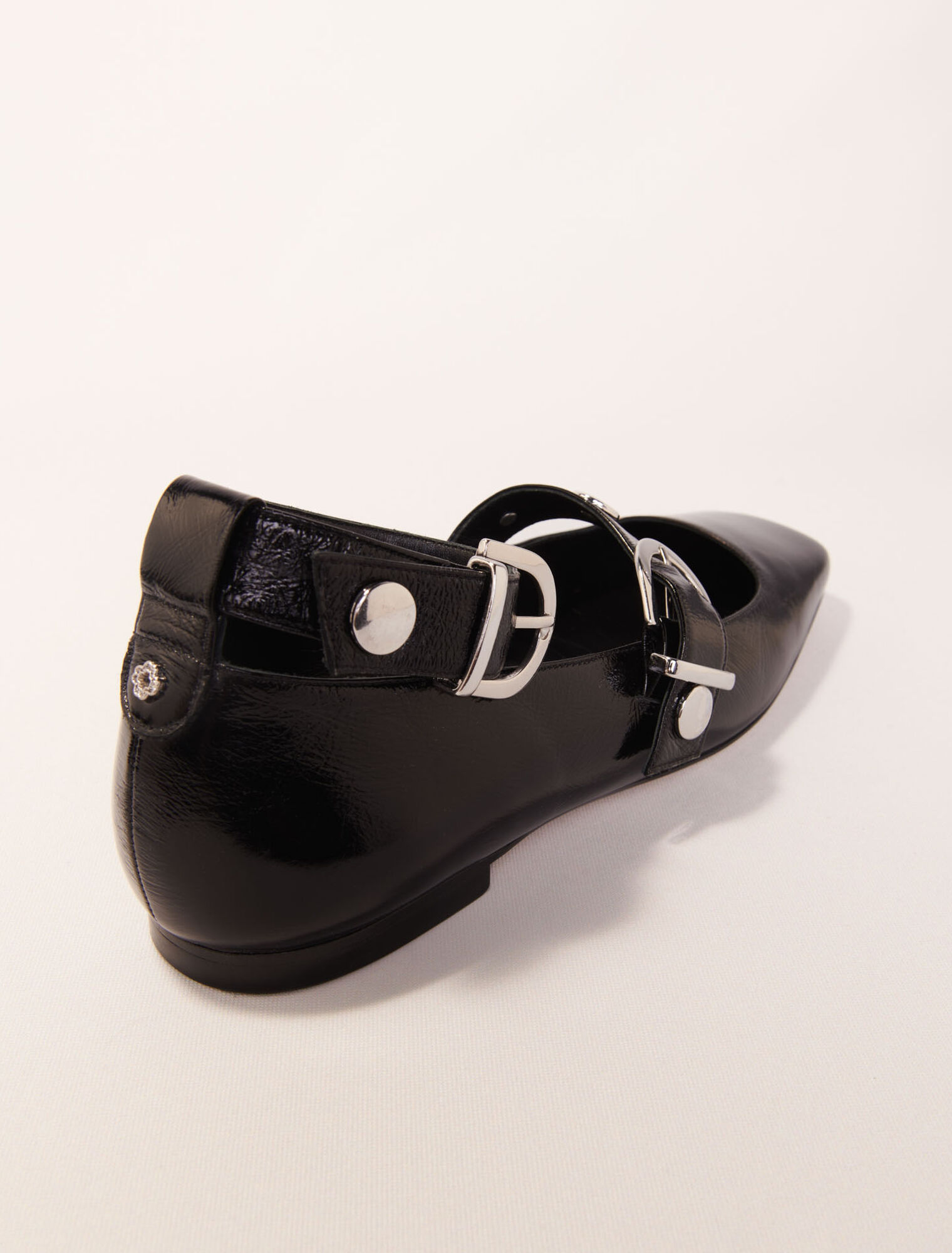 Studded leather Mary Jane flats