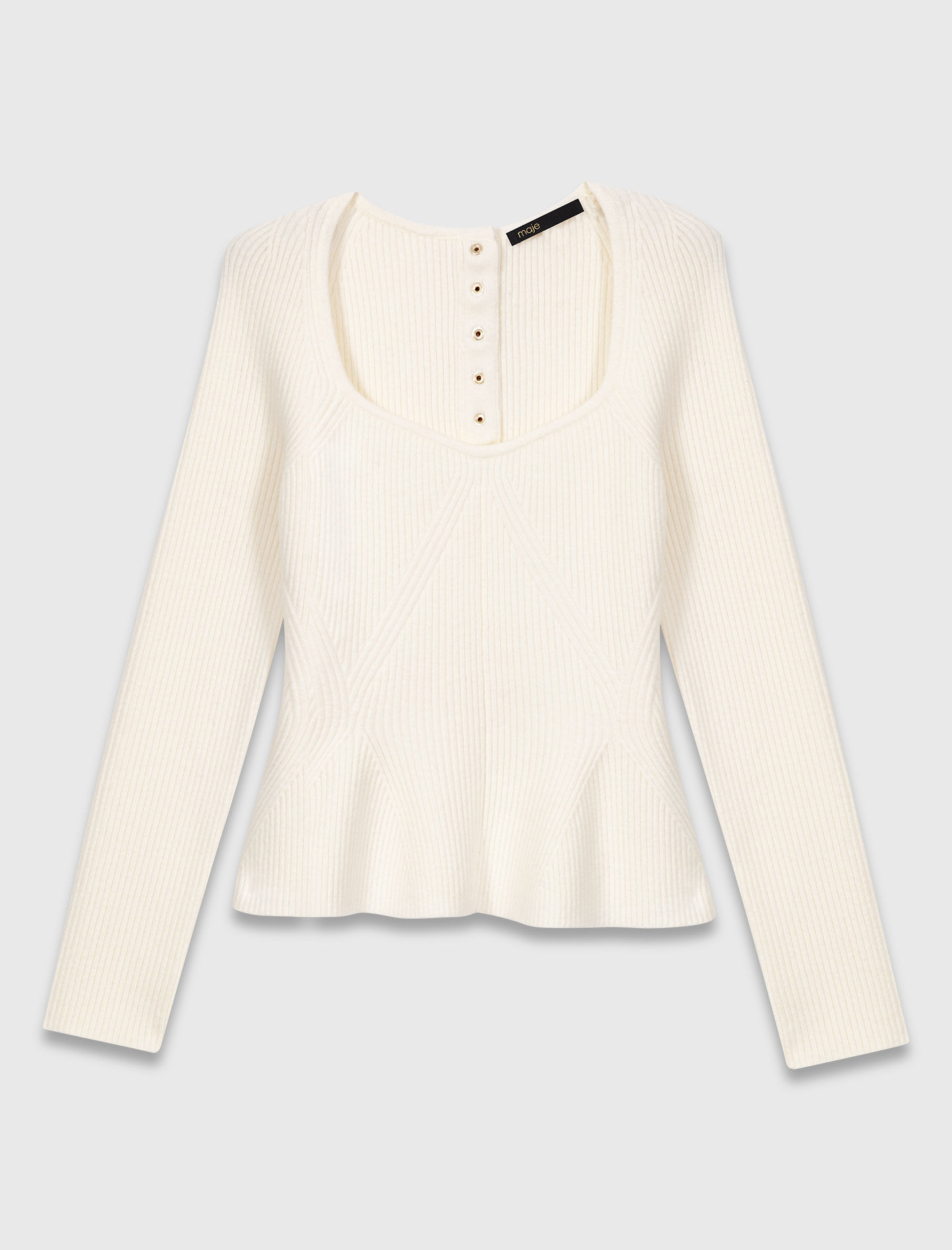 Peplum sweater White For Women | Maje