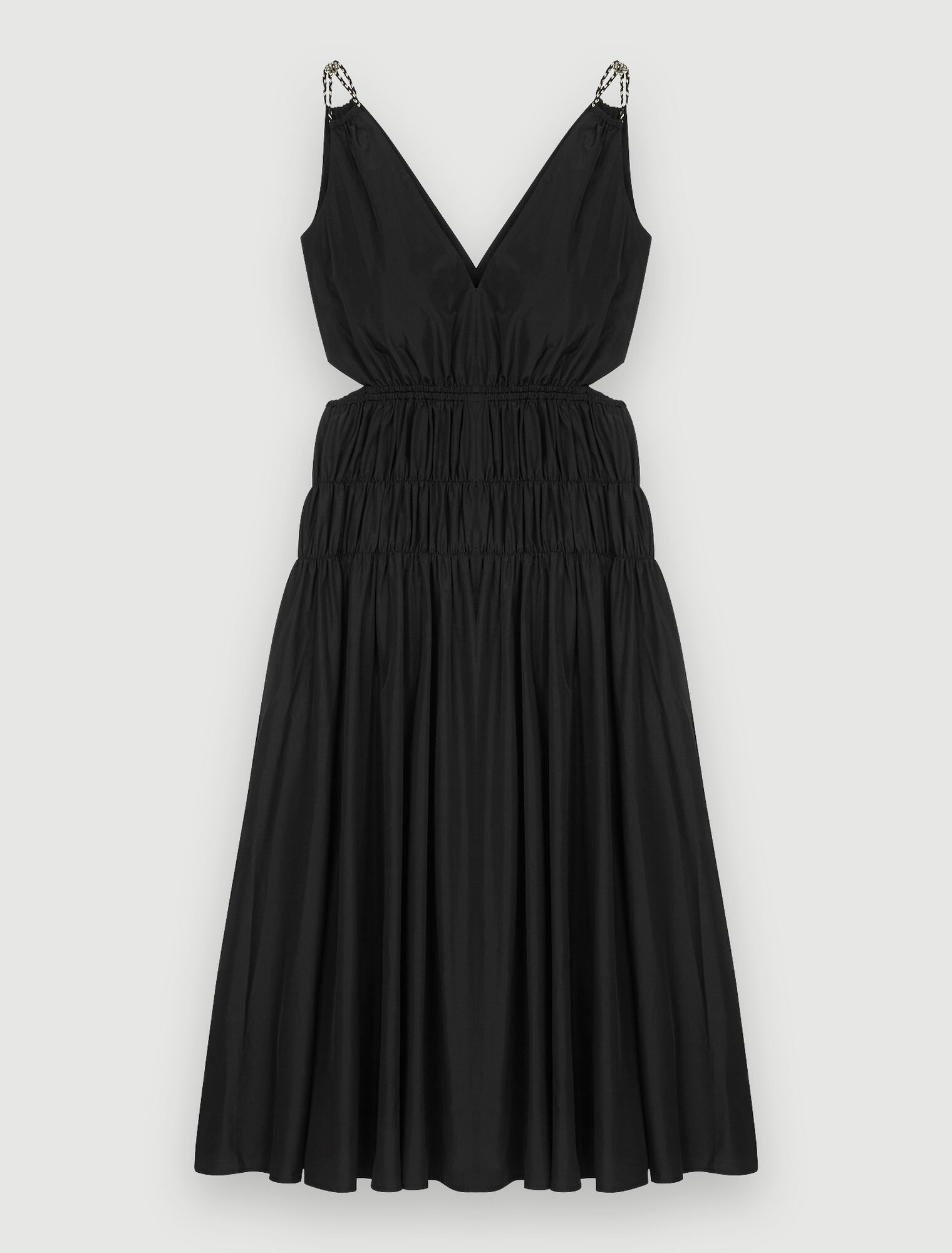 Taffeta dress with cut-out at the waist