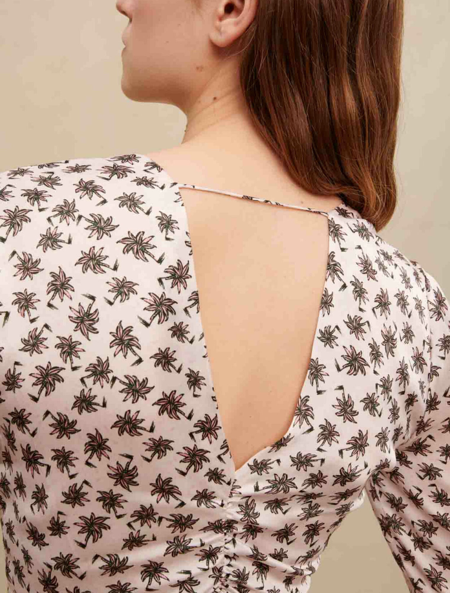 Palm-tree print dress
