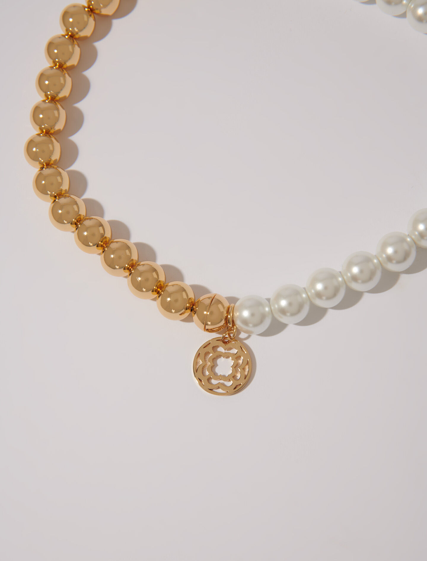 Mixed pearl choker necklace Denim - Jeans For Women | Maje