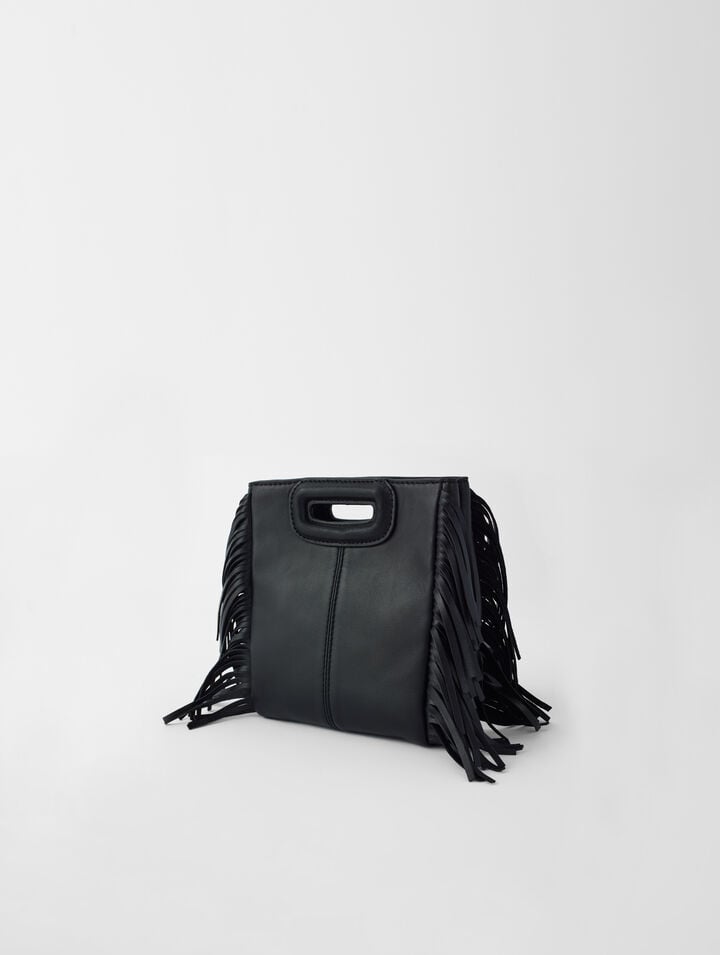 Leather mini M bag with chain