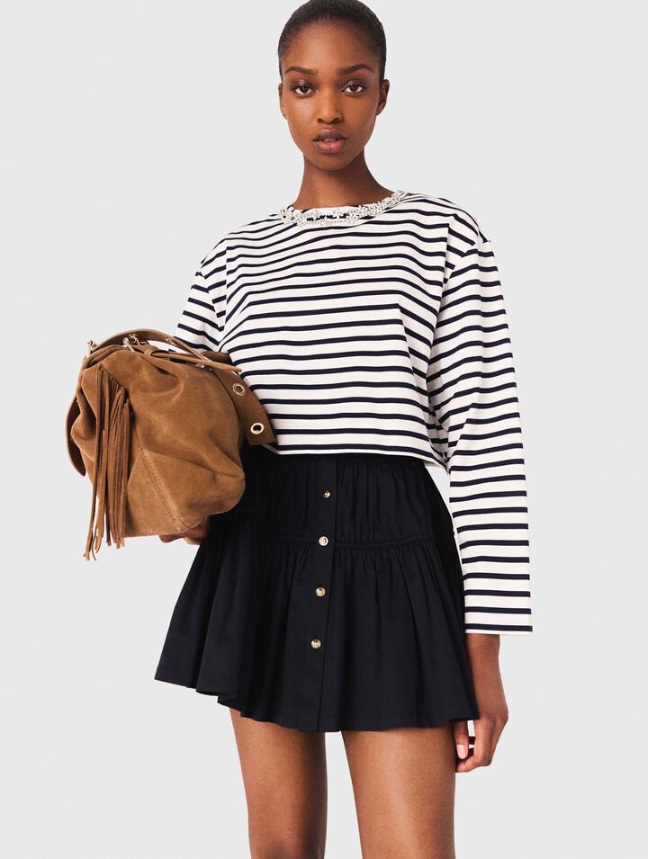 Striped long-sleeved T-shirt