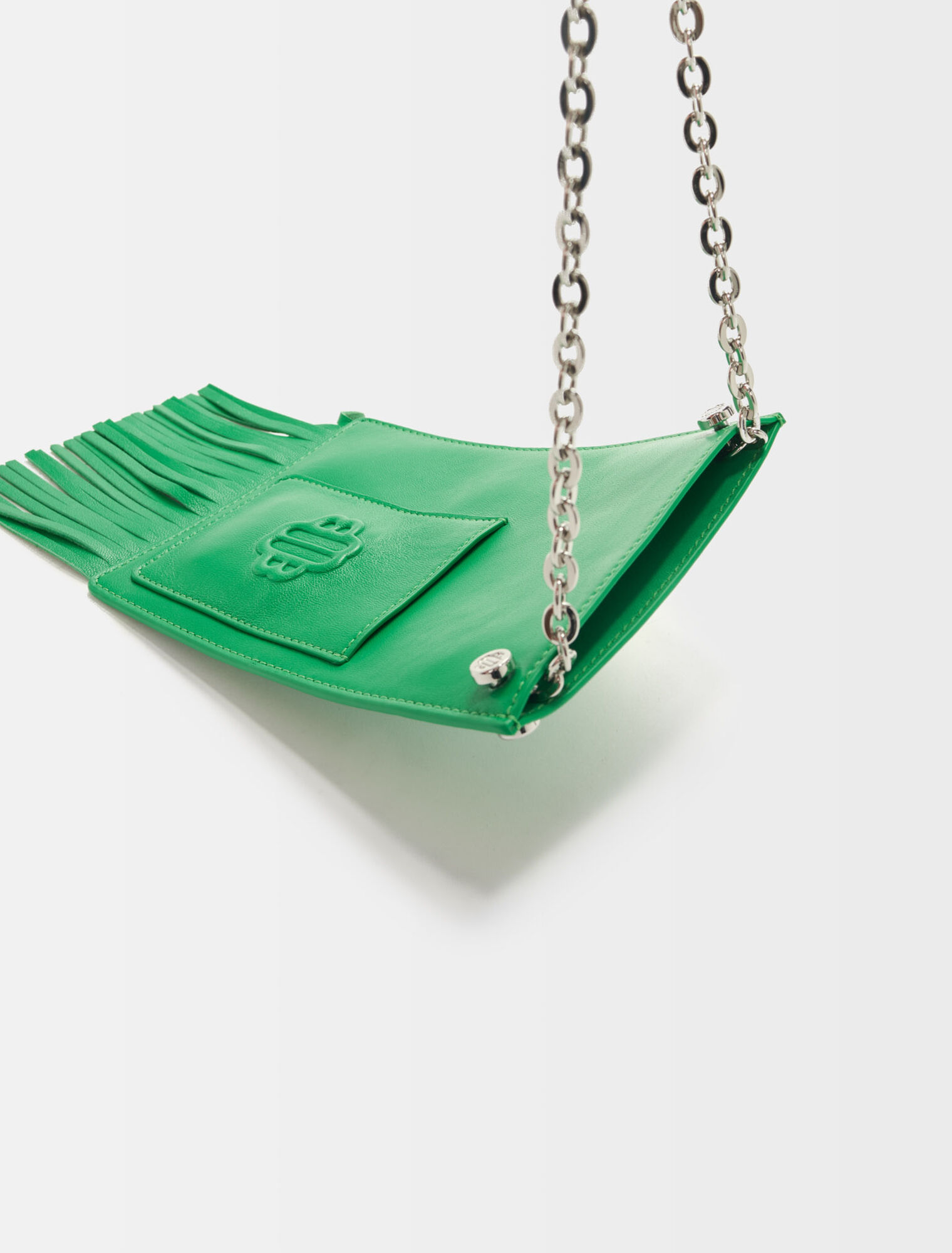 Leather fringe phone bag