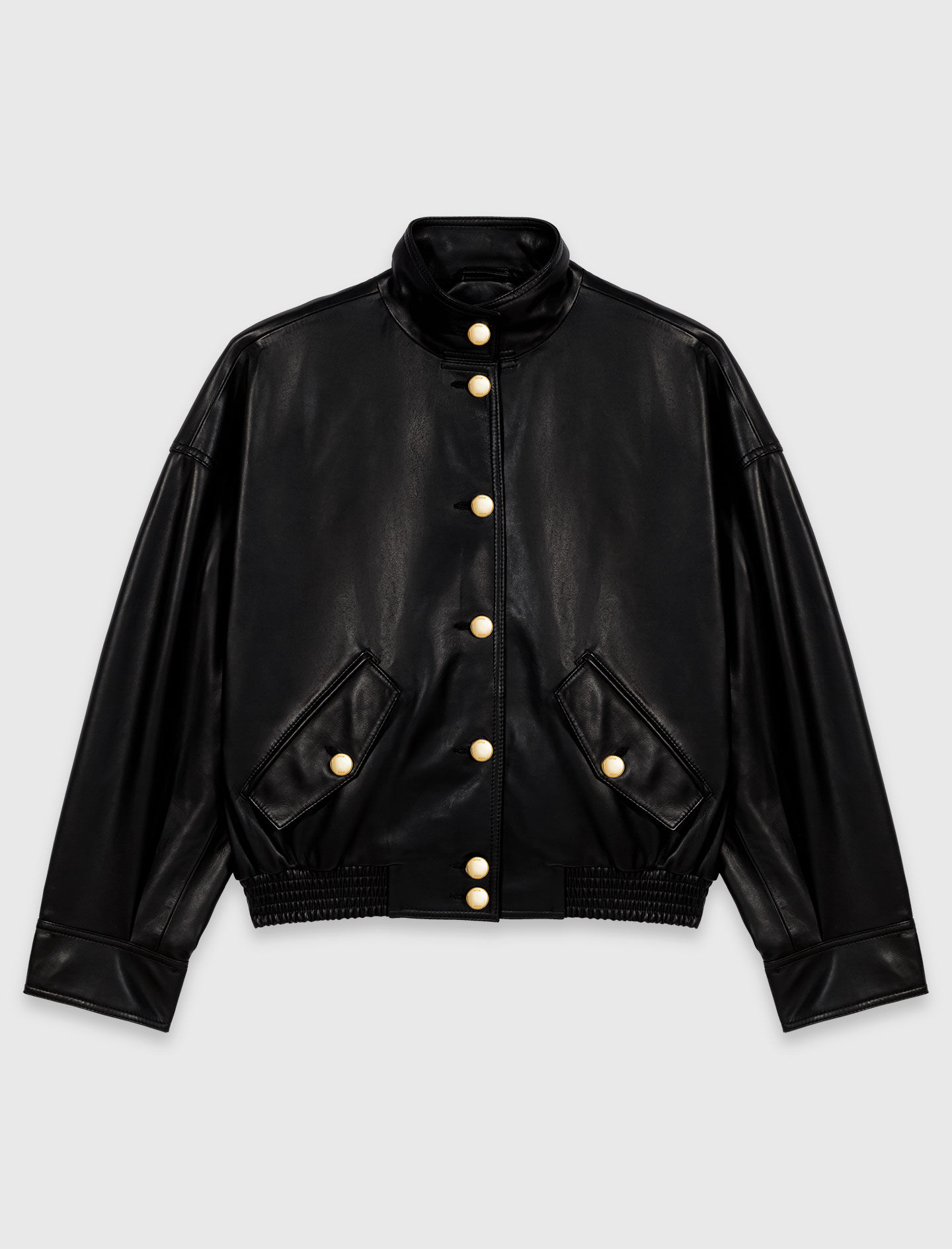 Leather jacket Black / Gray For Women | Maje