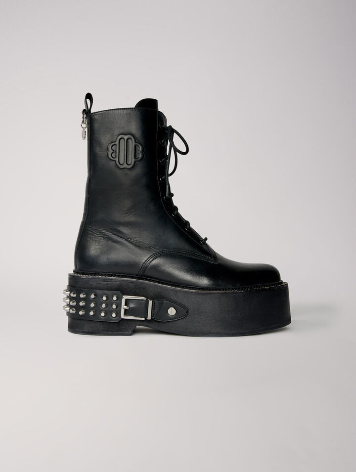 Combat boots with punk details