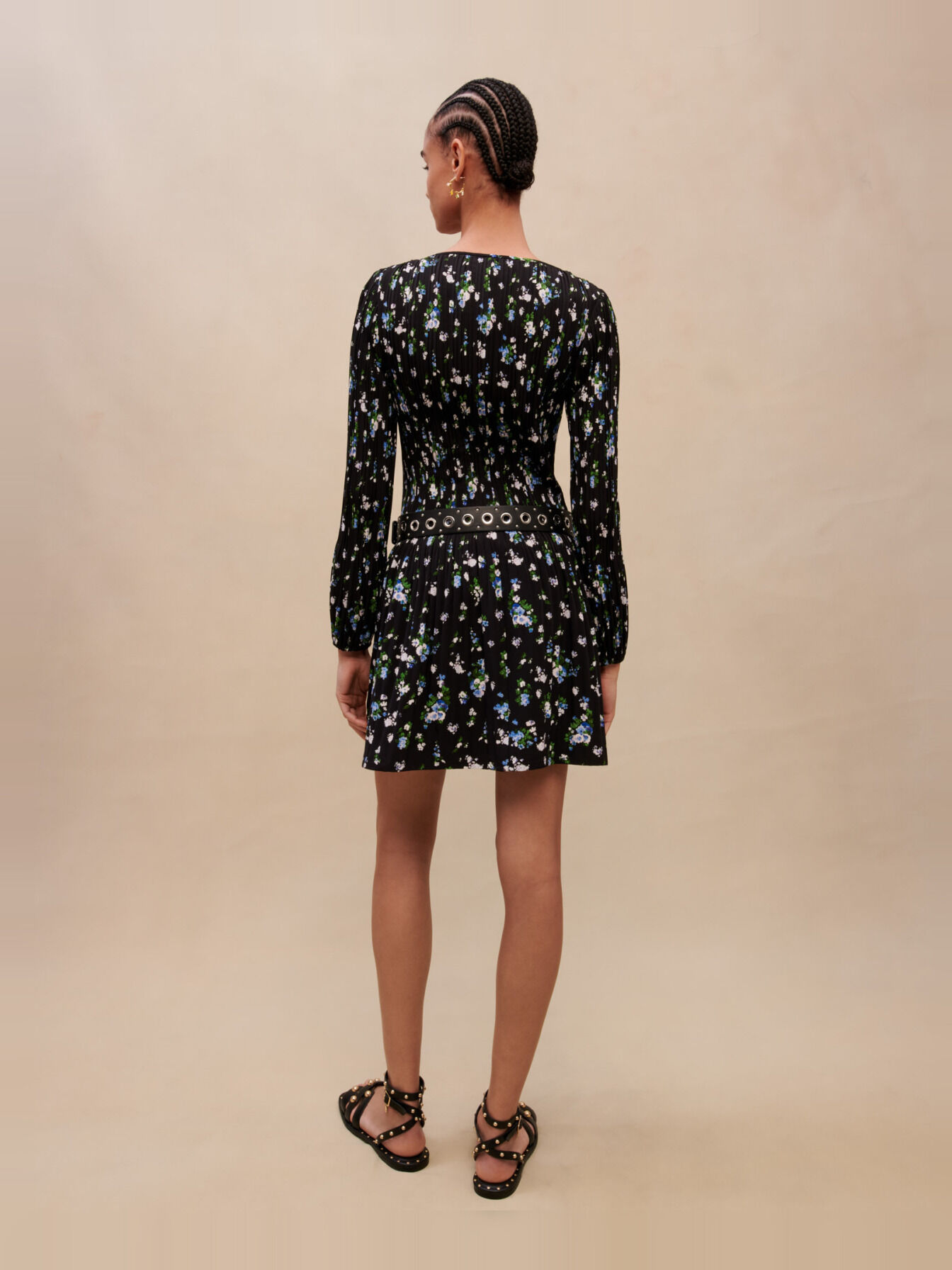 SALE *maje* 鍵編みフラワーワンピース Floral-print dress