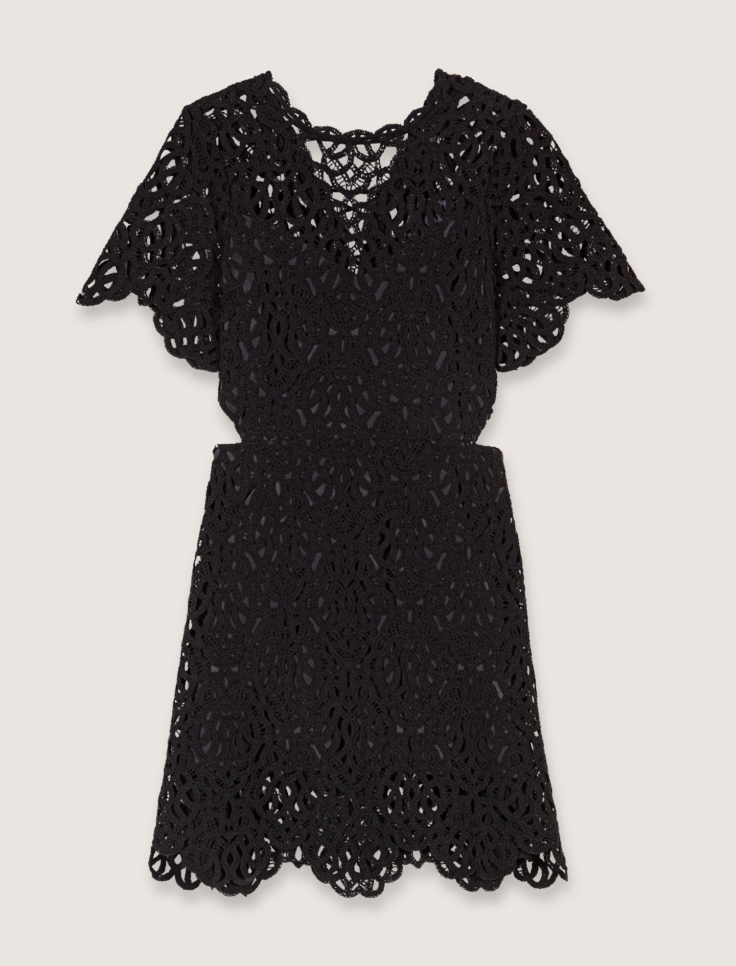 ★MAJE★ラインストーン クロシェ ミニ ドレス Mini crochet dress Black / Gray For Women | Maje