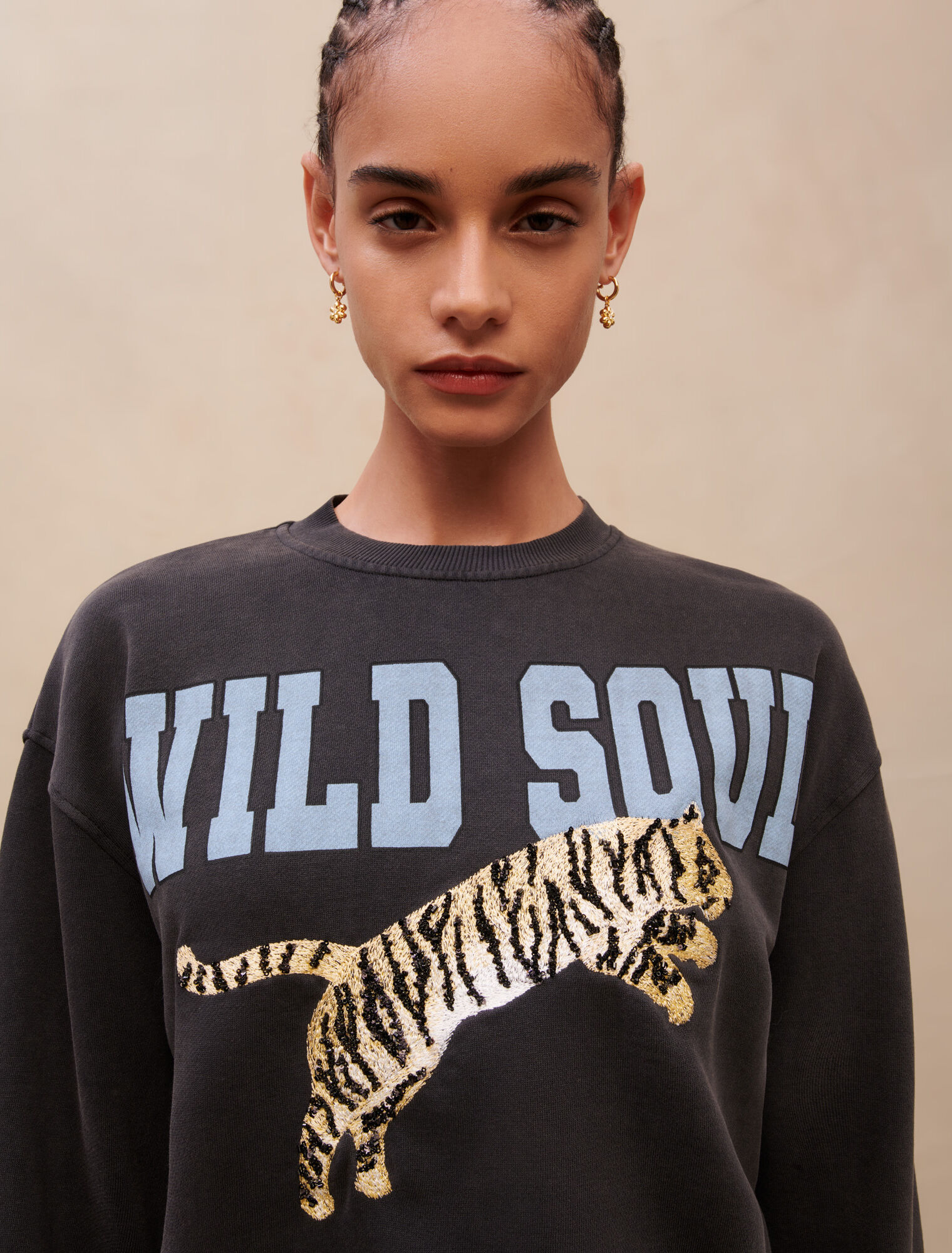Printed cotton sweatshirt