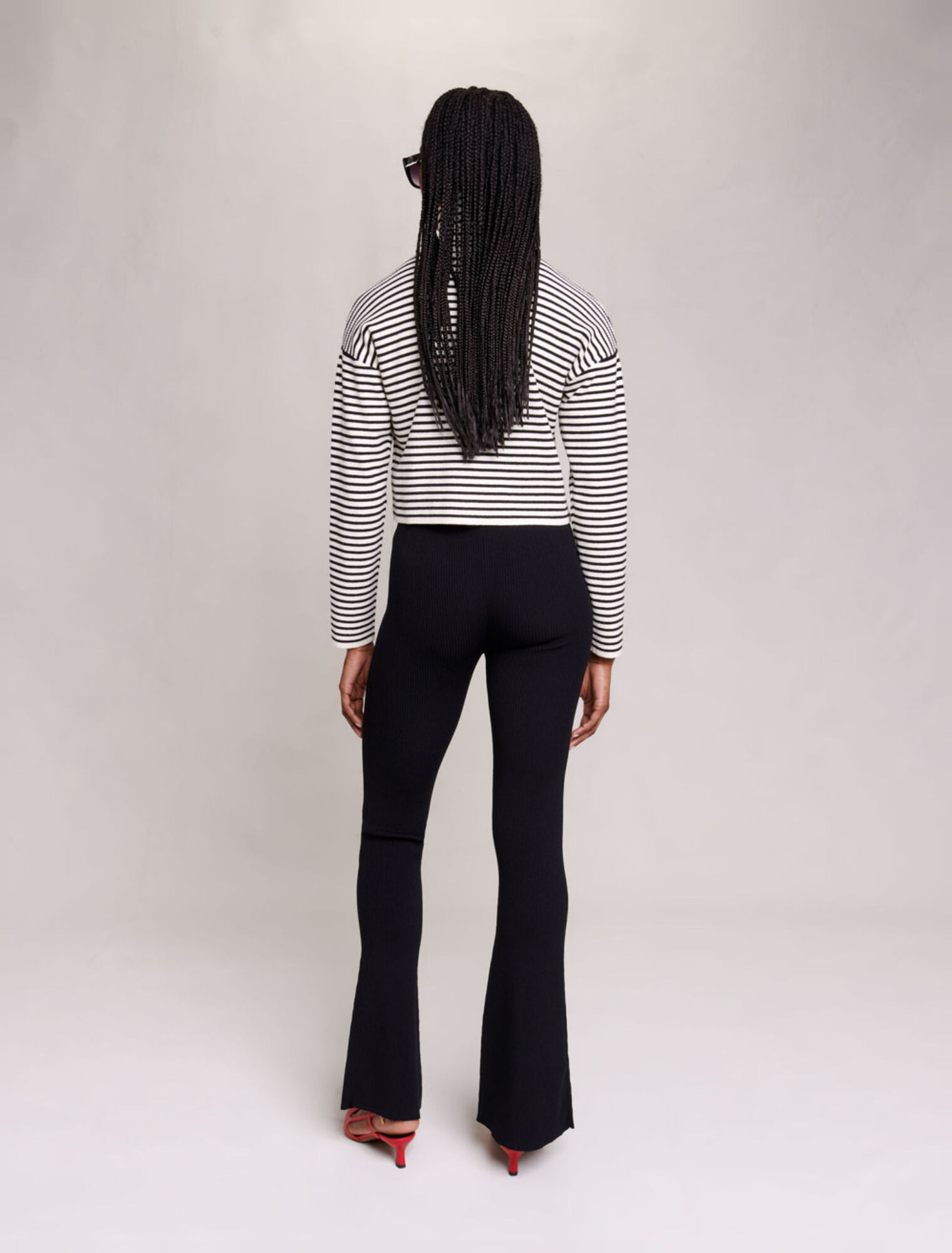 Trousers in ribbed knit