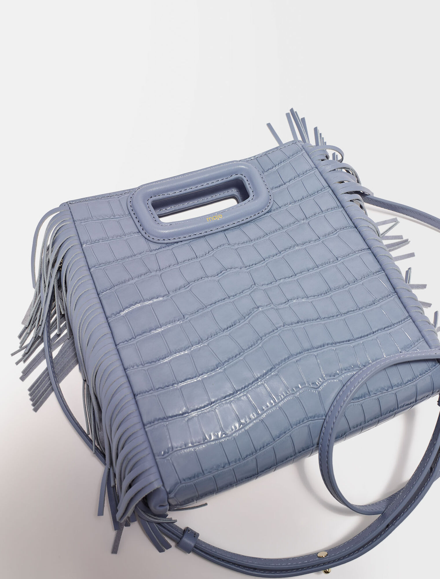 M bag in crocodile-effect leather