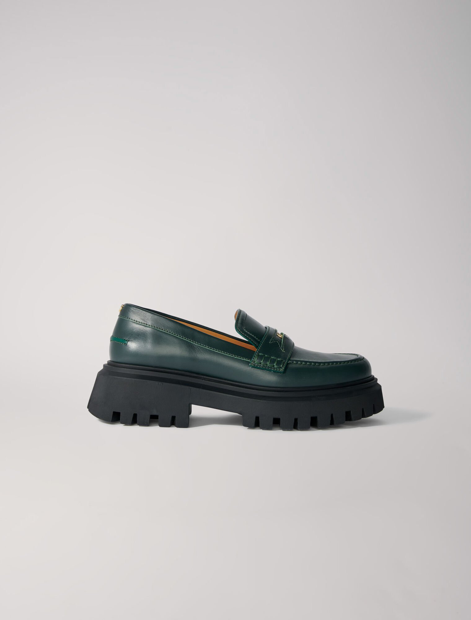 Leather platform loafers