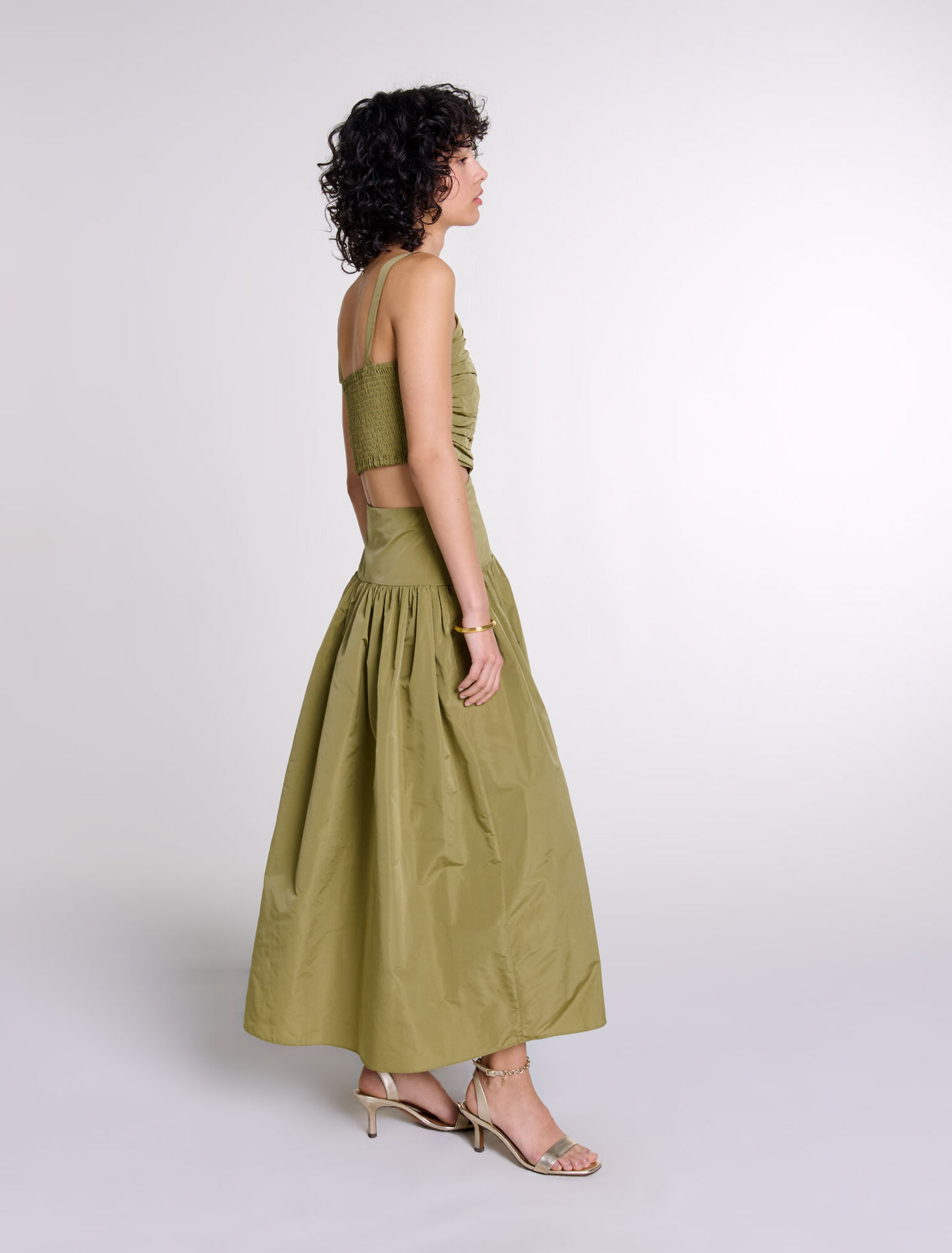 Cutaway taffeta dress