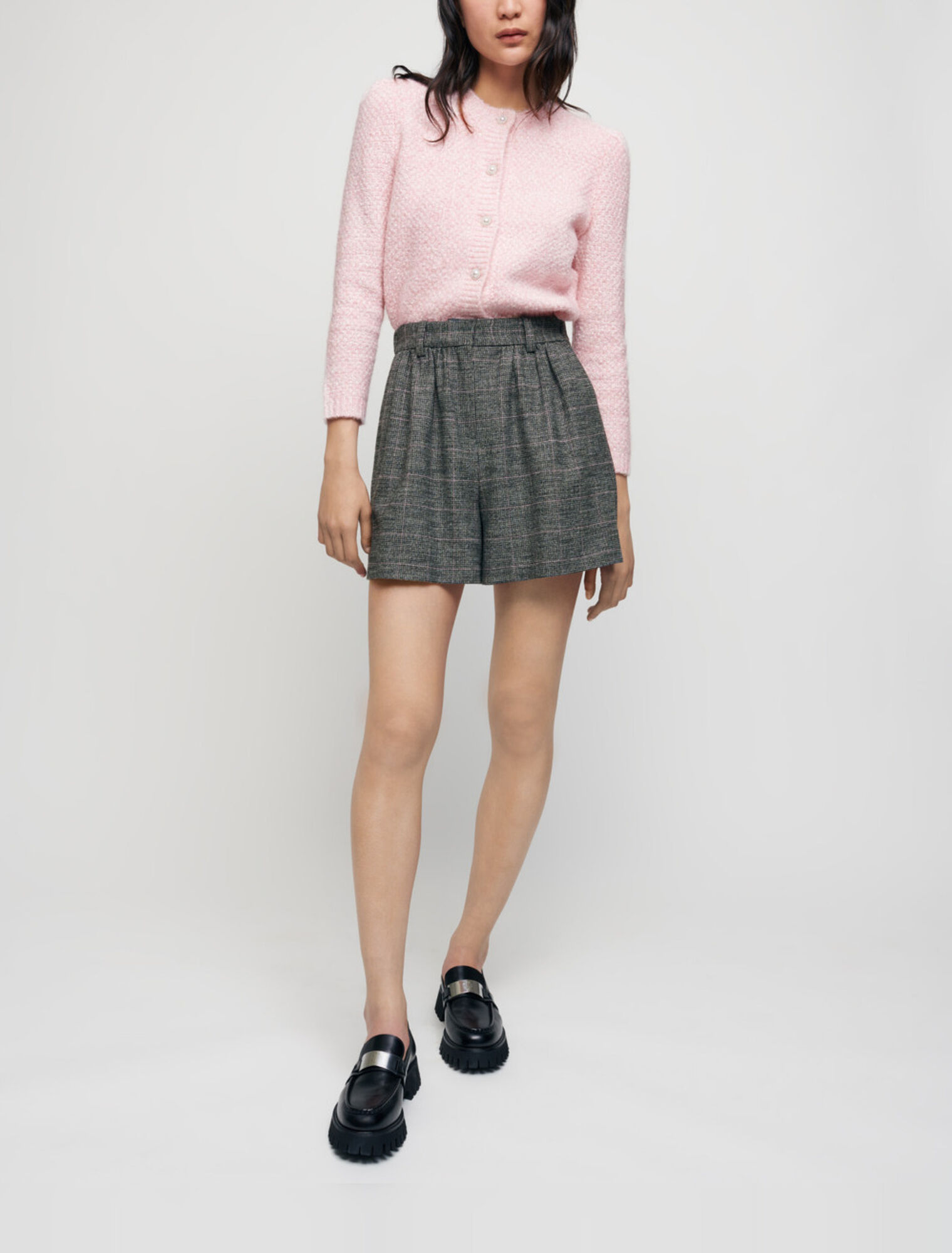 Flowing checked shorts