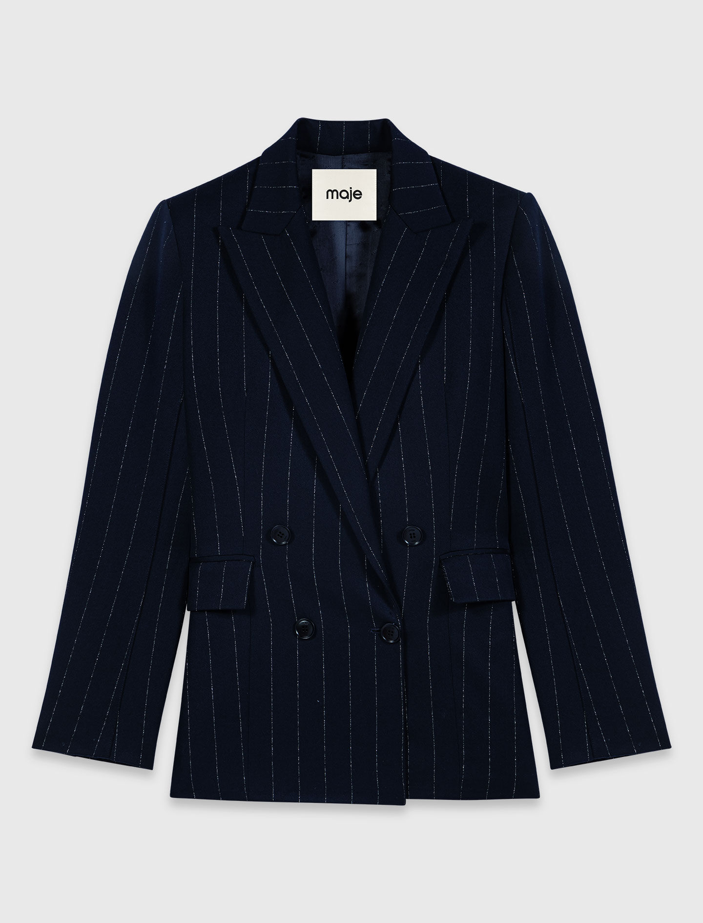 Double-breasted suit jacket Blue For Women | Maje
