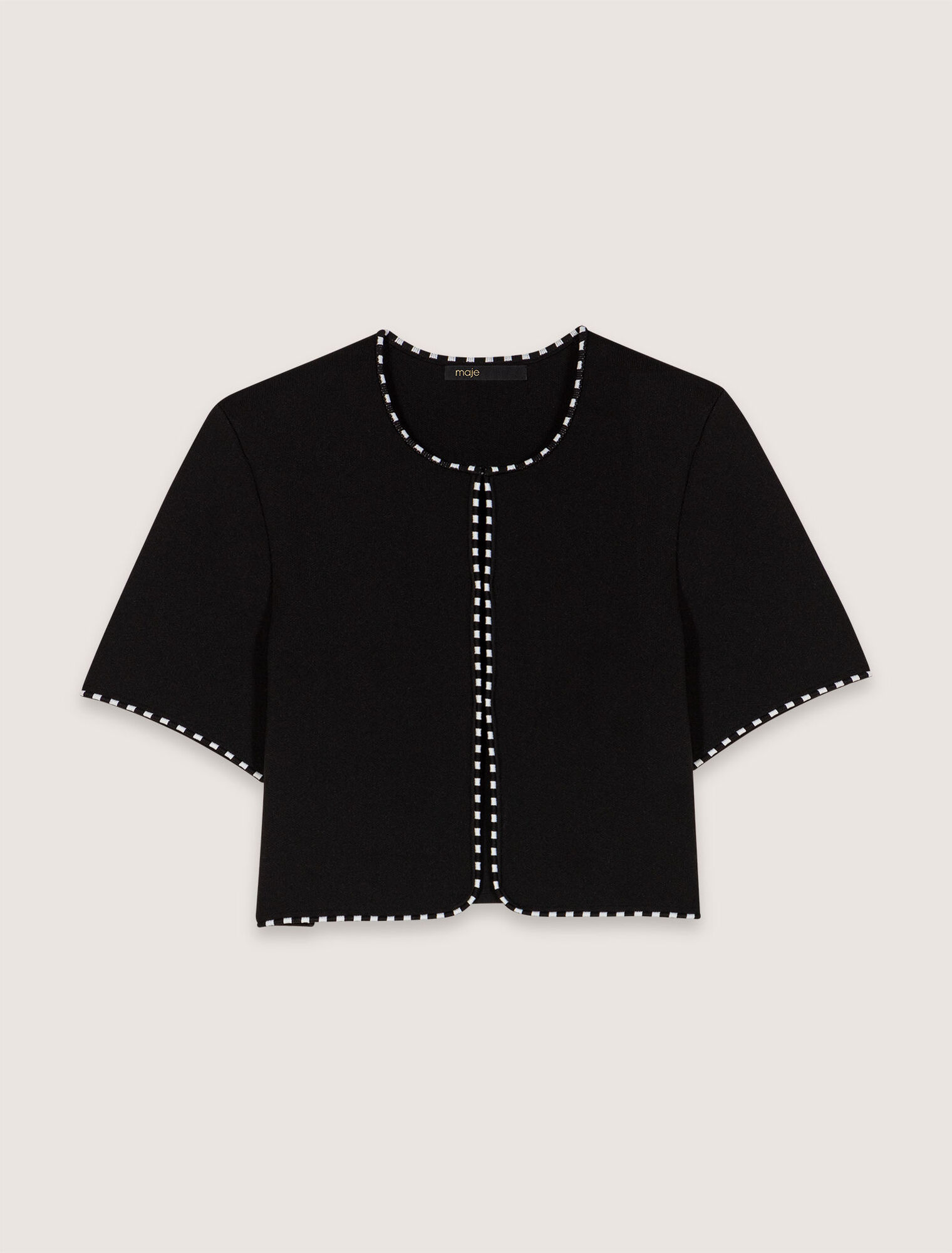 Cropped short sleeve cardigan