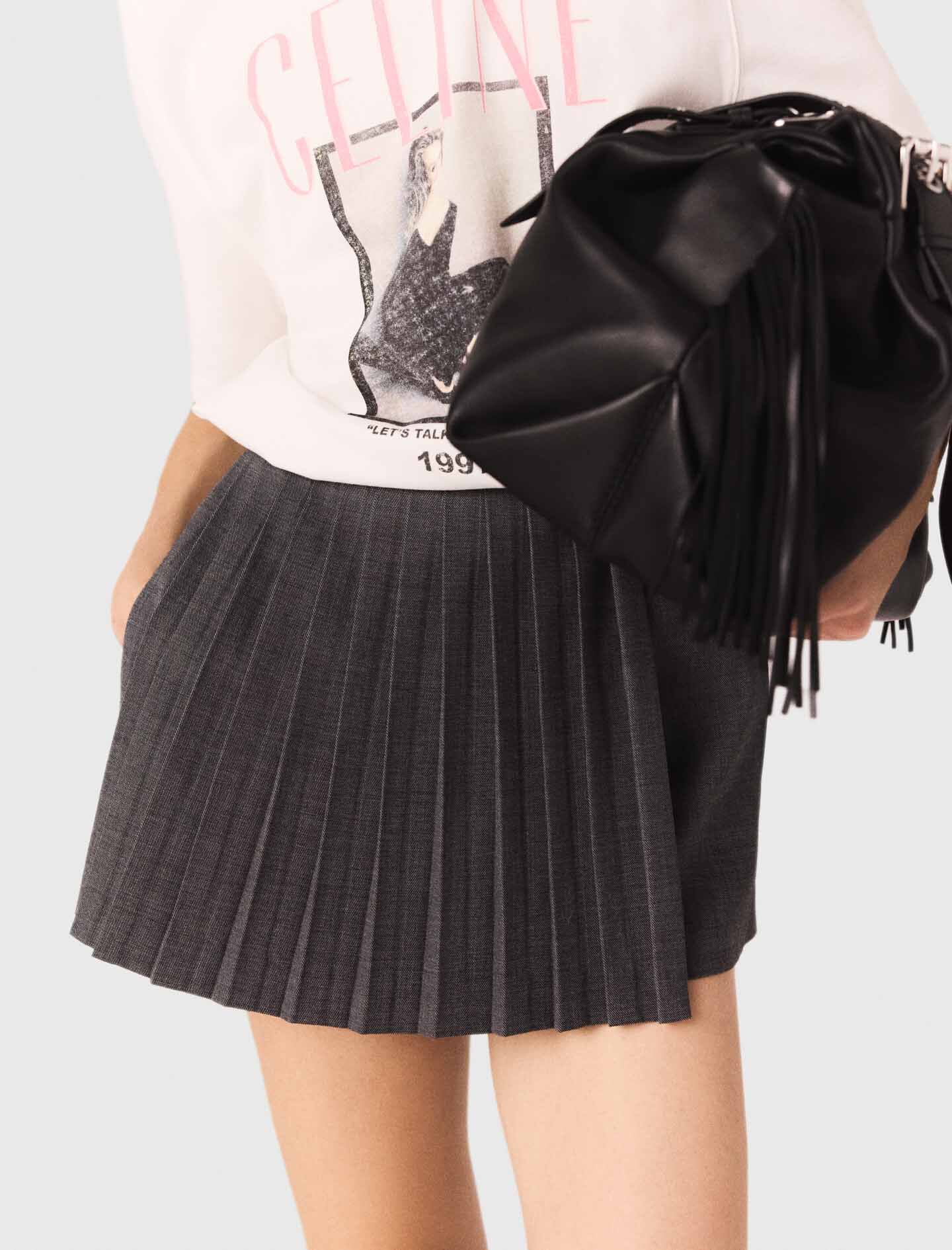 Pleated skort Black / Gray For Women | Maje