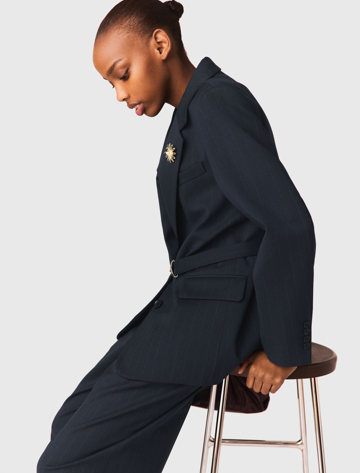 Striped suit jacket Blue For Women | Maje