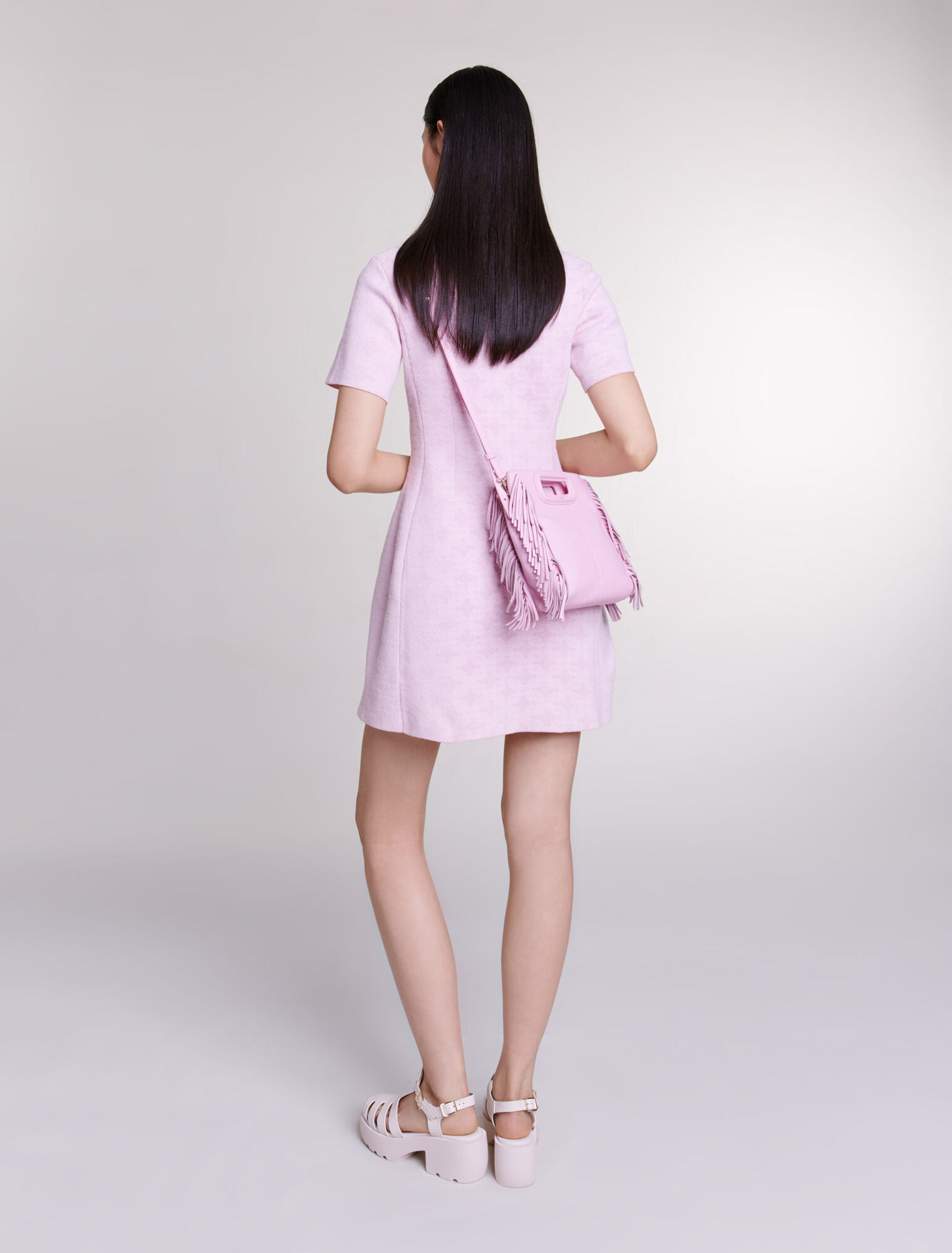 Jacquard knit short dress