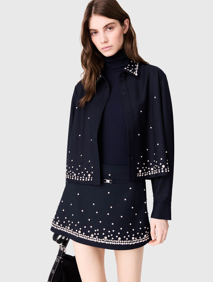 Rhinestone layered skort