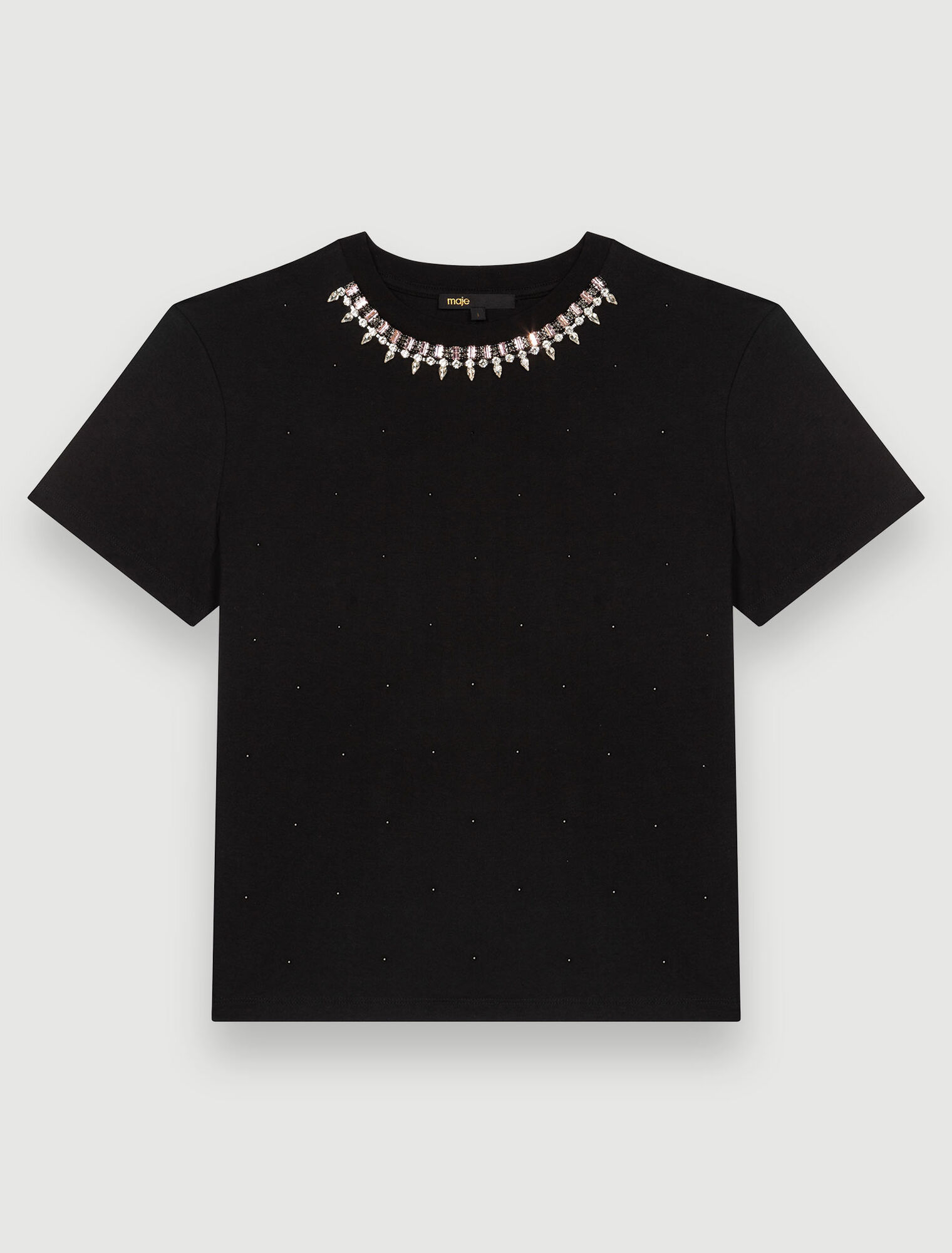 Jersey T-shirt with diamanté