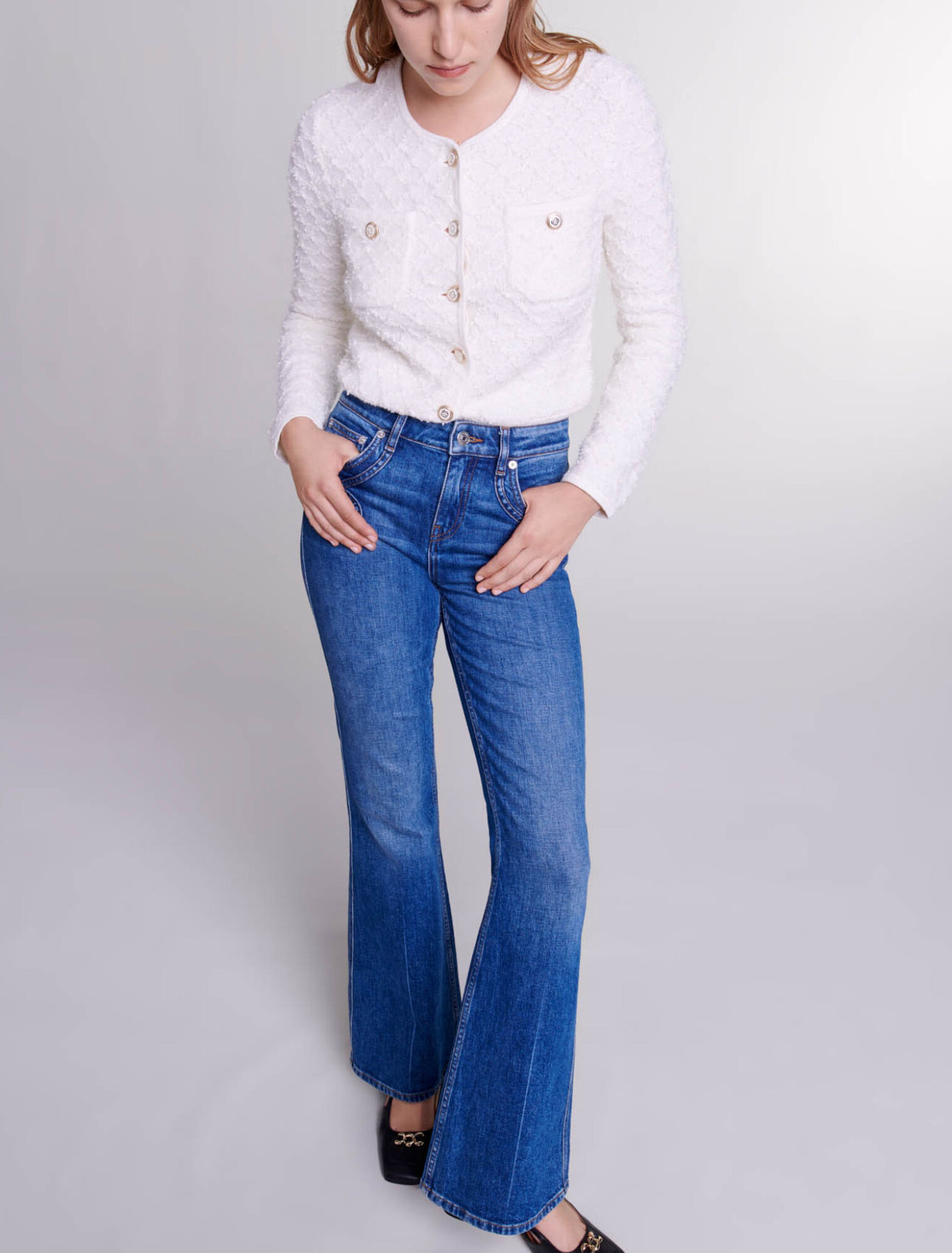 Embroidered flared jeans