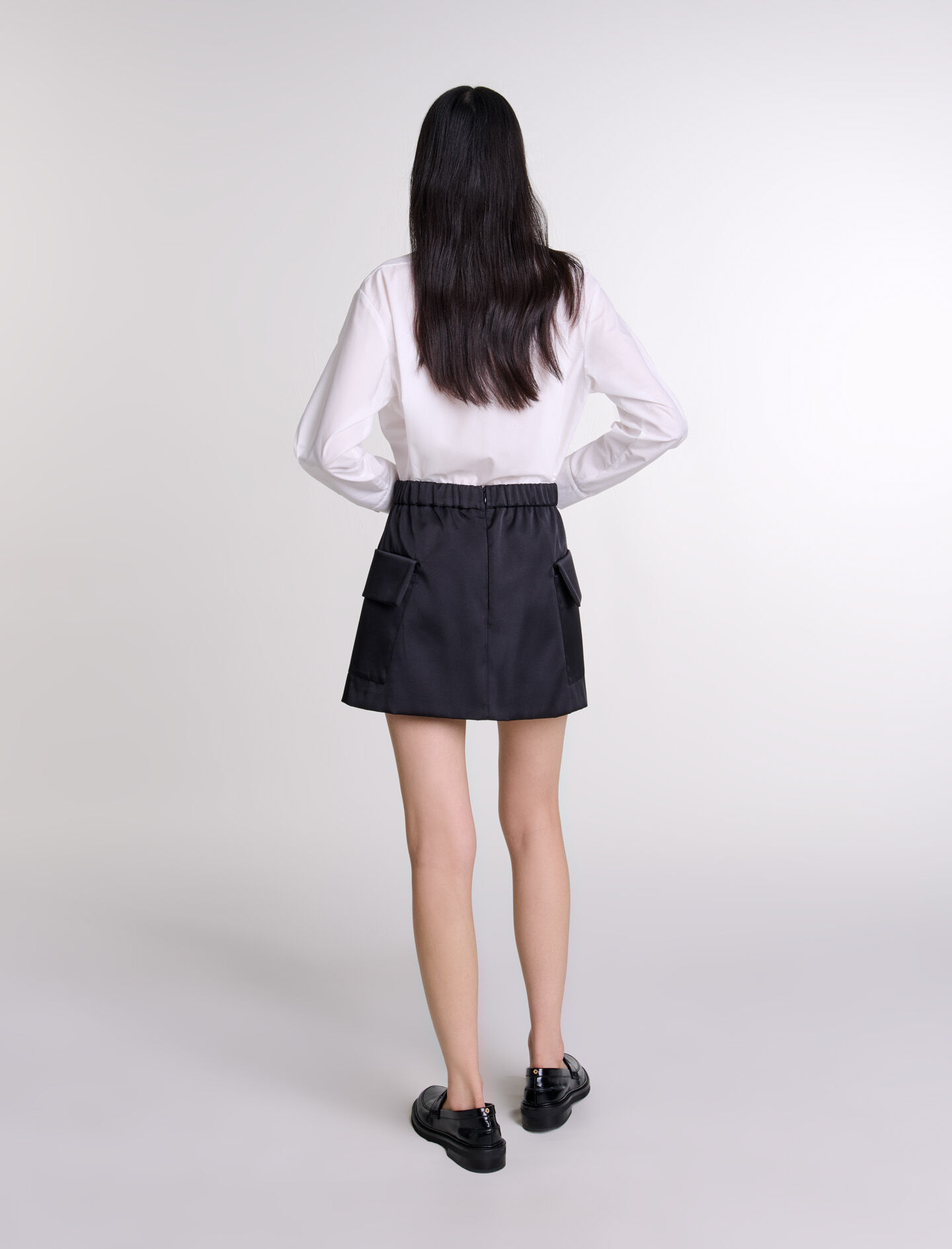 Short satin skirt Black / Gray For Women | Maje