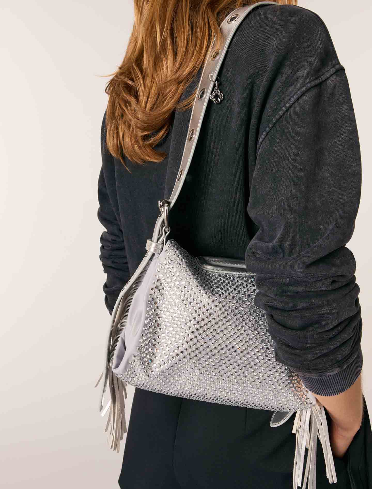 Crackled leather Miss M Mini bag Red For Women | Maje
