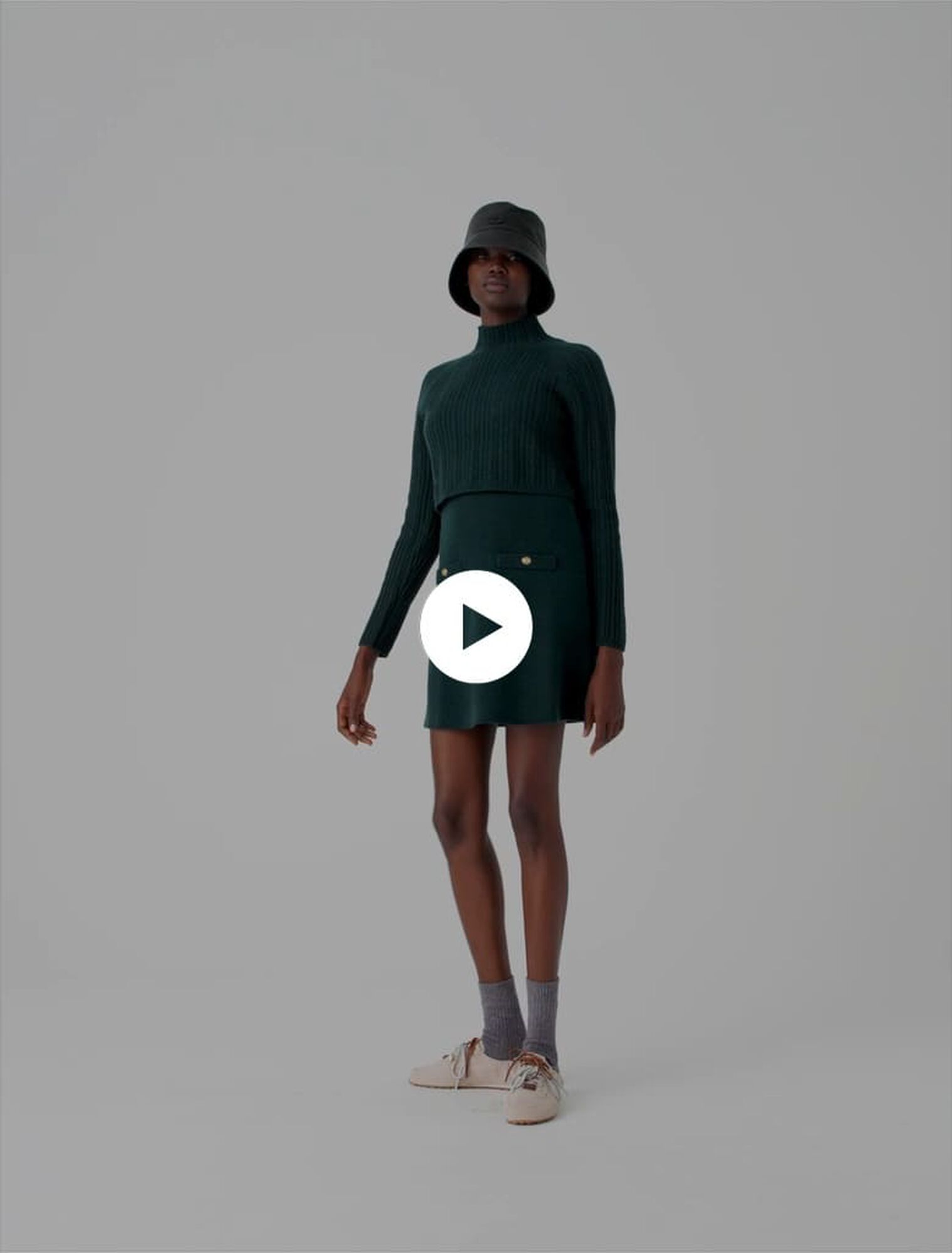 Knit dress with removable sweater
