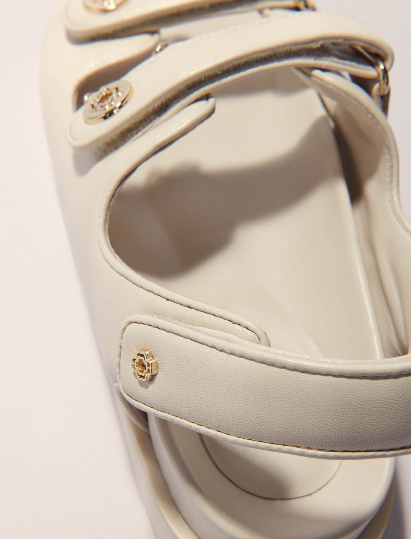 Flat leather sandals White For Women | Maje