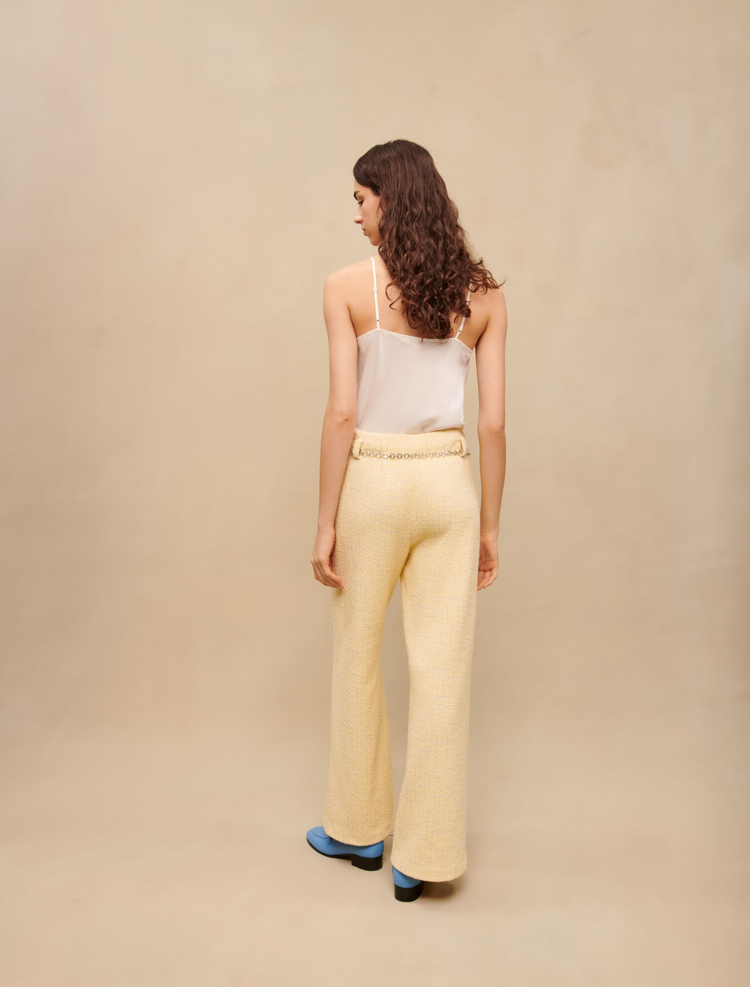 Silk satin and lace top
