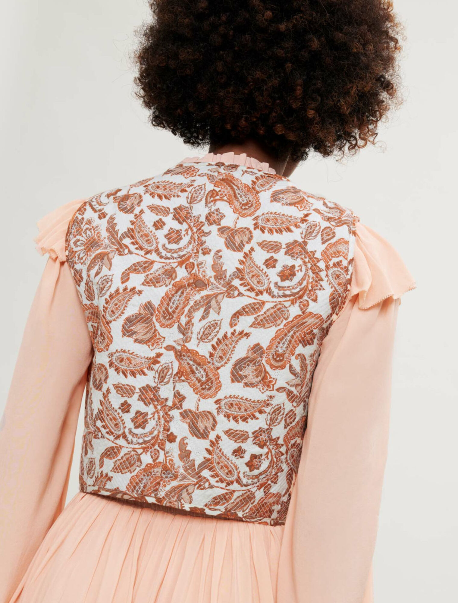Sleeveless Provençal printed jacket