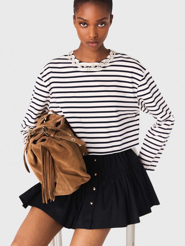 Striped long-sleeved T-shirt
