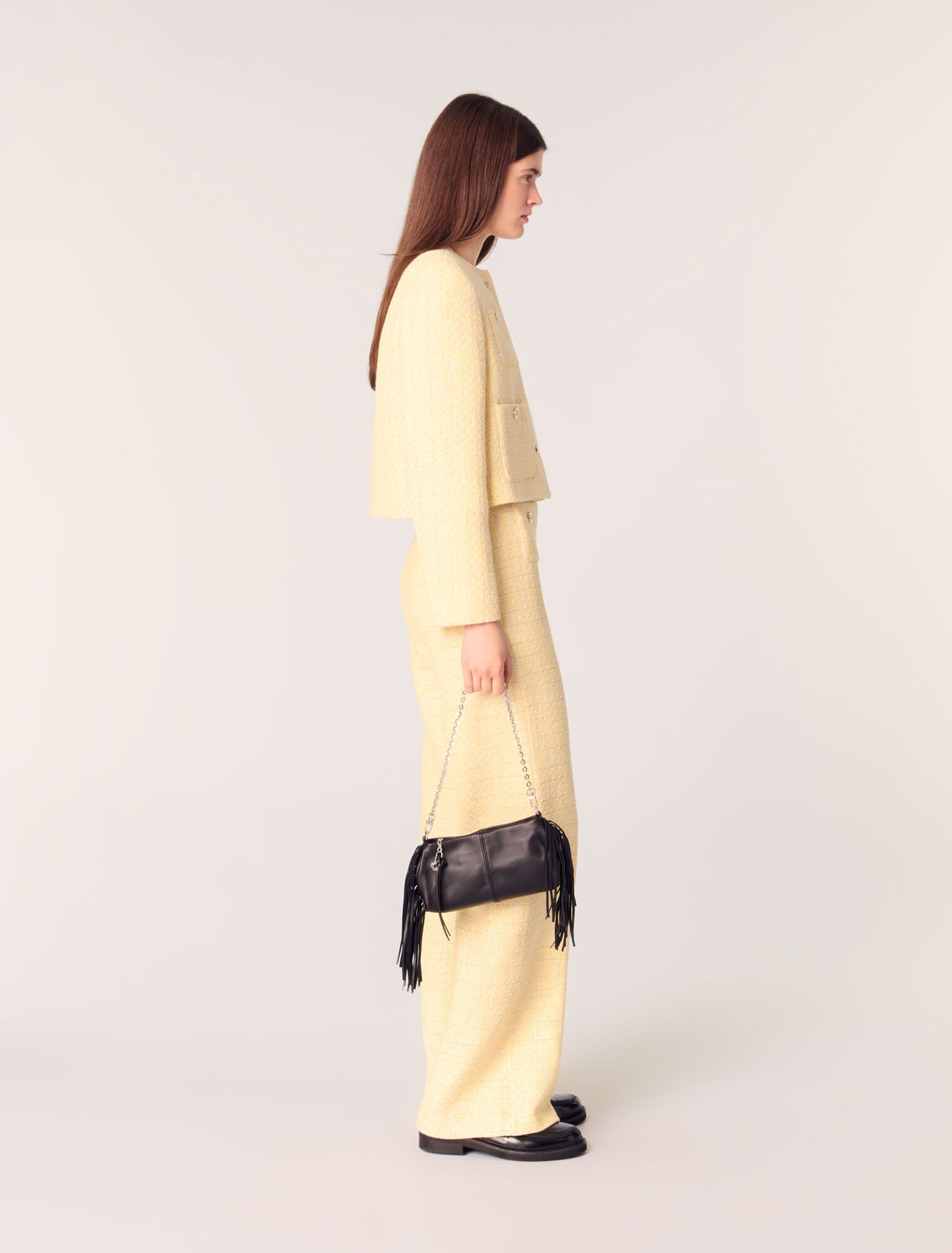 Miss M plain leather clutch bag