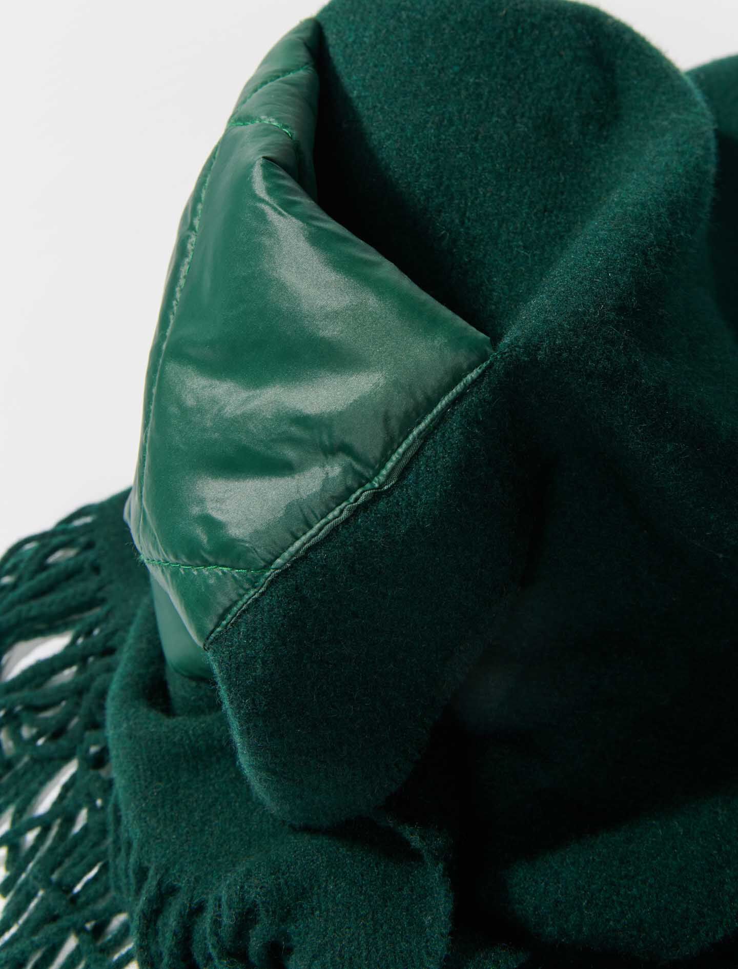 Hooded poncho Green For Women | Maje