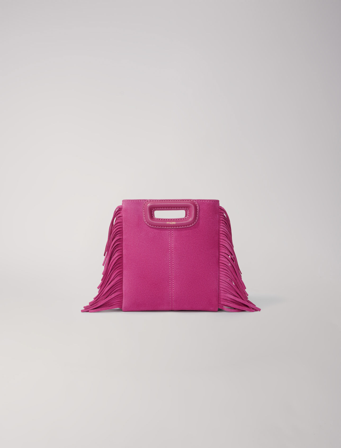M mini bag in suede leather Pink For Women Maje
