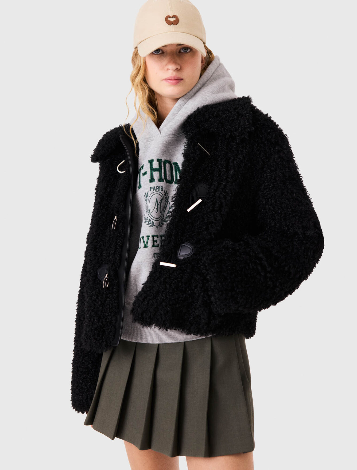 Curly faux fur jacket