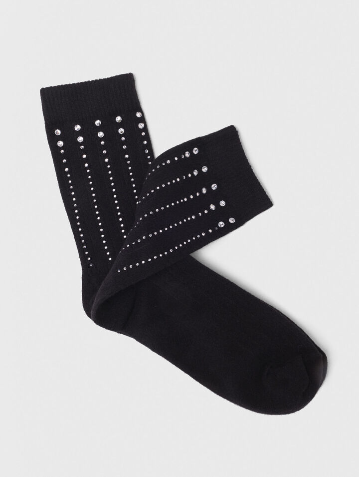 Rhinestone cotton socks