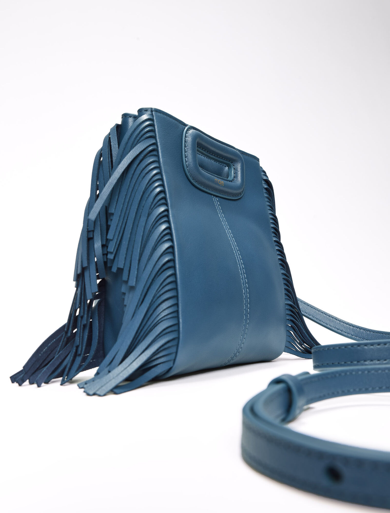 Leather mini M bag with chain