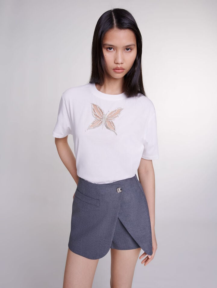 Short wraparound skirt