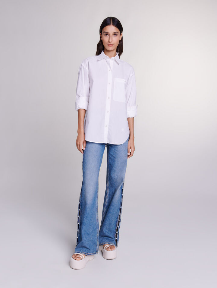 White cotton poplin shirt