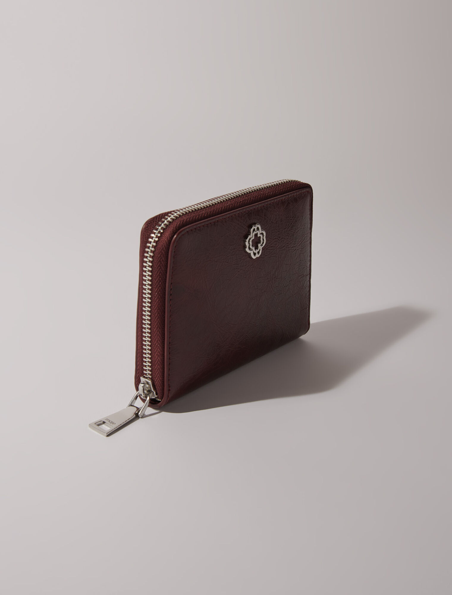 Crackled leather wallet