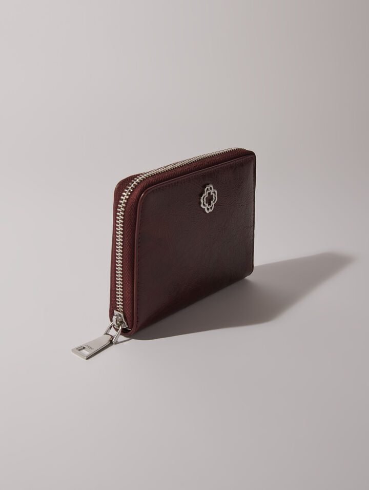 Crackled leather wallet