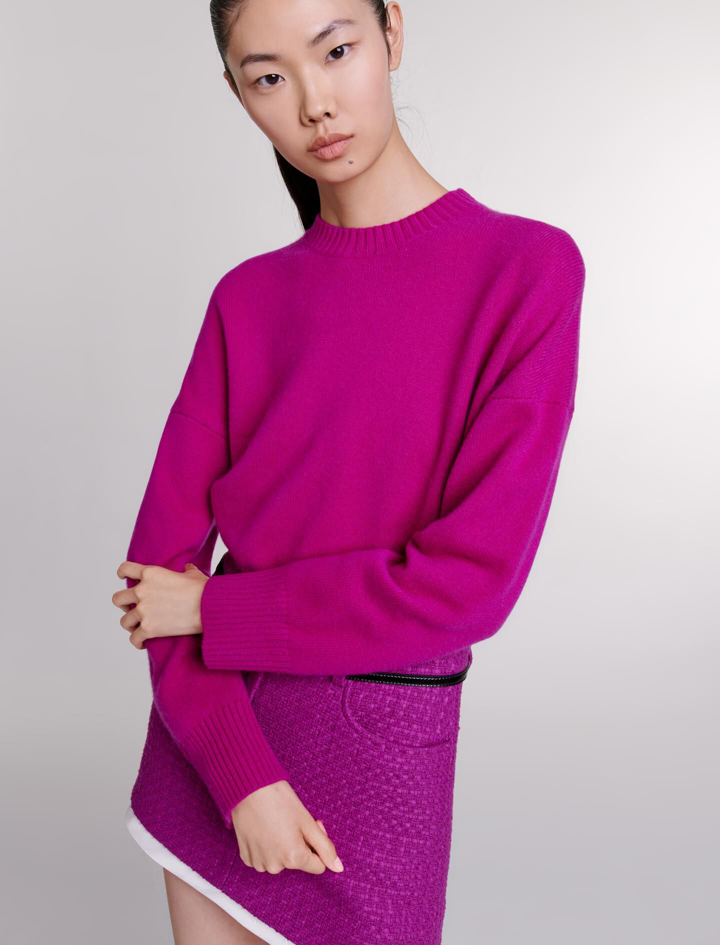 Tweed mini skirt Pink For Women | Maje