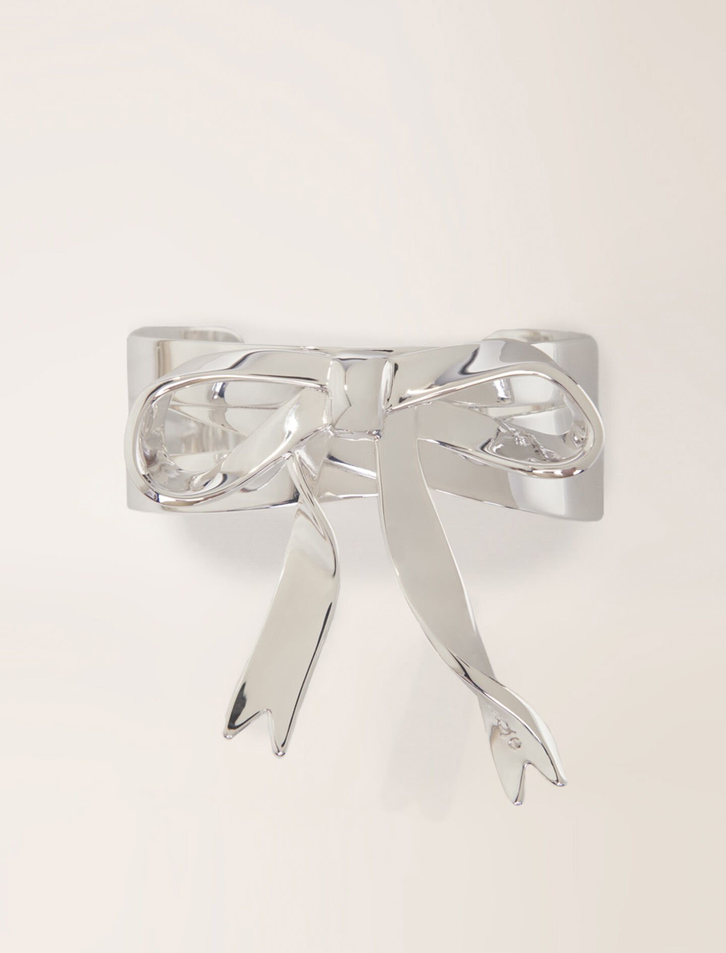 Silver bow cuff Black / Gray For Women | Maje
