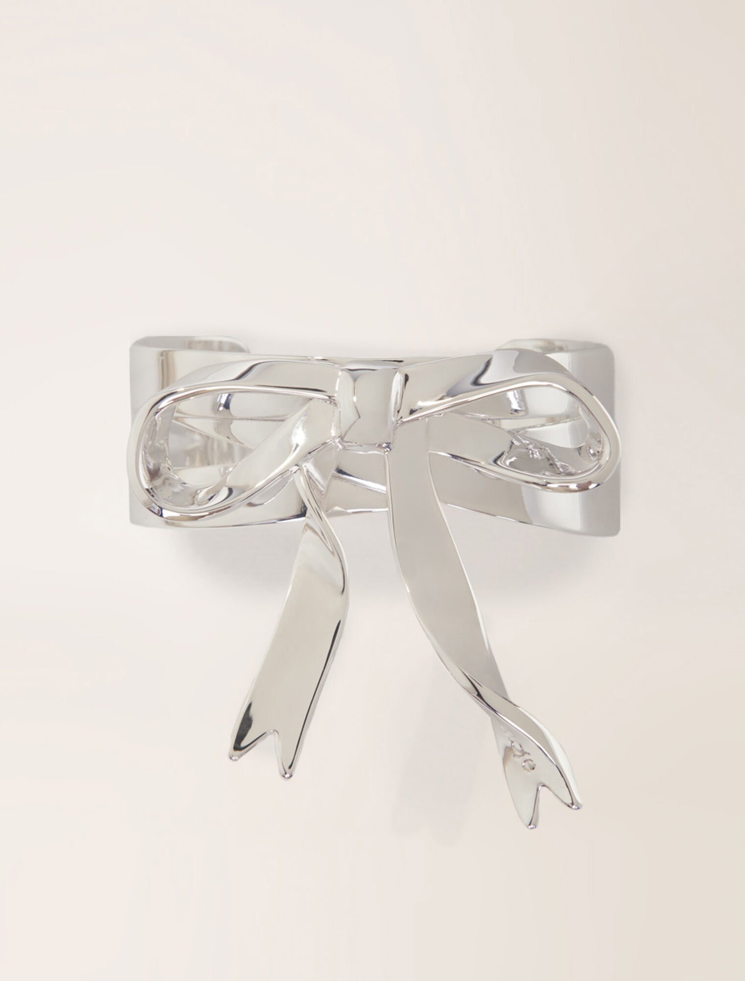 Silver bow cuff
