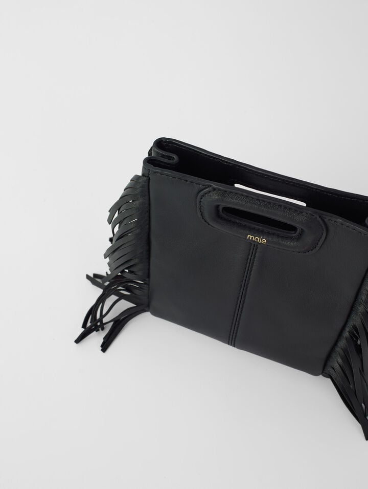 Leather mini M bag with chain