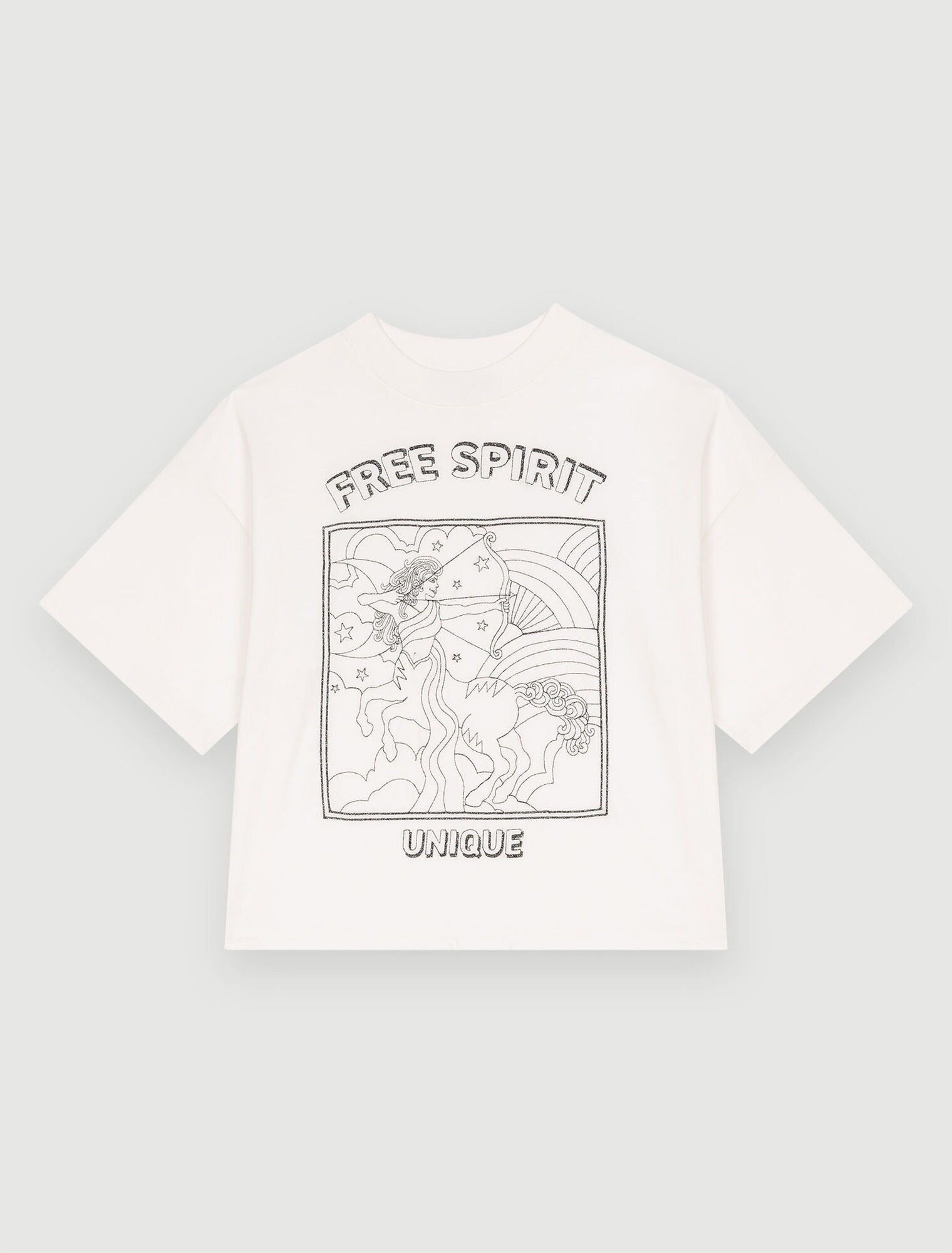 Wide T-shirt with Free Spirit embroidery