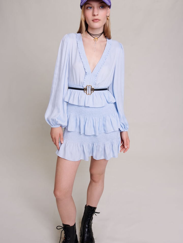 Blue ruffled dress