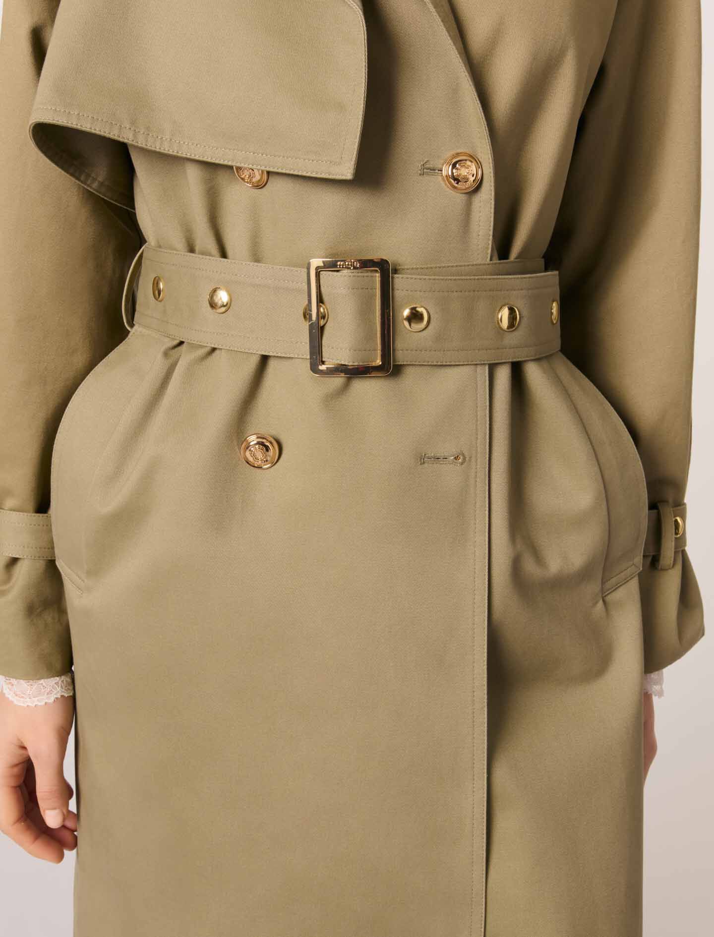 Studded trench coat Brown For Women | Maje
